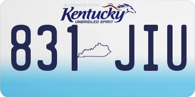 KY license plate 831JIU