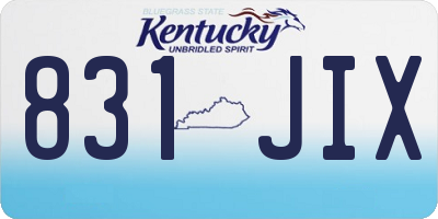KY license plate 831JIX