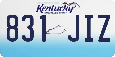 KY license plate 831JIZ