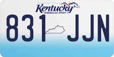 KY license plate 831JJN