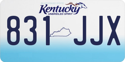 KY license plate 831JJX