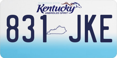 KY license plate 831JKE