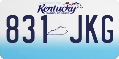 KY license plate 831JKG