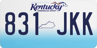 KY license plate 831JKK