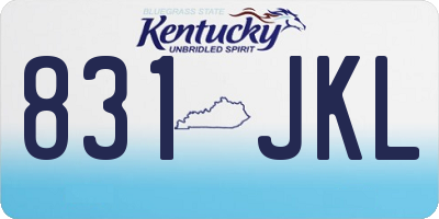 KY license plate 831JKL