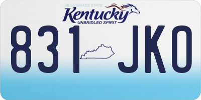 KY license plate 831JKO