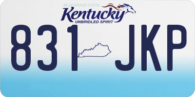 KY license plate 831JKP