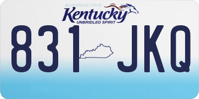 KY license plate 831JKQ