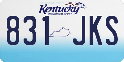 KY license plate 831JKS