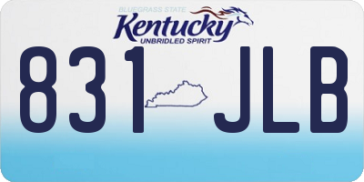 KY license plate 831JLB