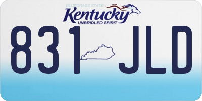 KY license plate 831JLD