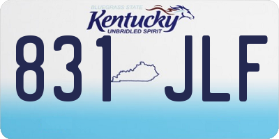 KY license plate 831JLF