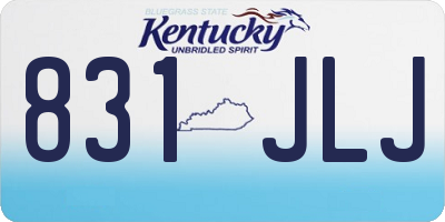 KY license plate 831JLJ