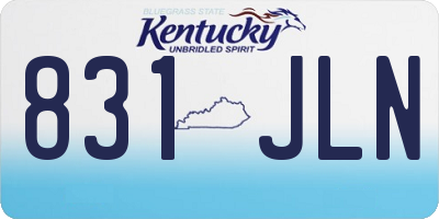 KY license plate 831JLN