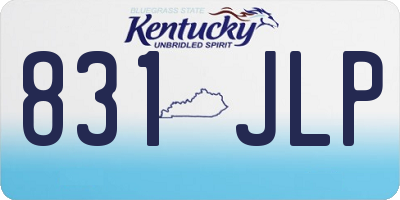 KY license plate 831JLP