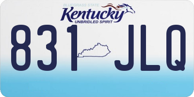 KY license plate 831JLQ