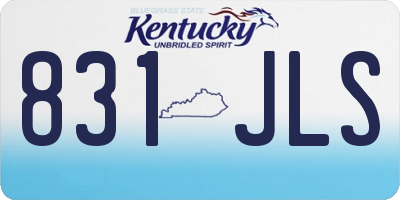 KY license plate 831JLS