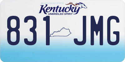 KY license plate 831JMG