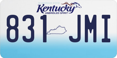 KY license plate 831JMI