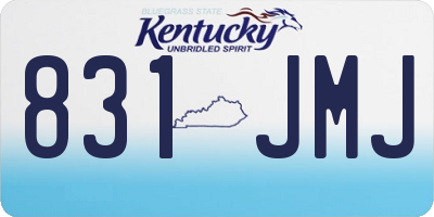 KY license plate 831JMJ