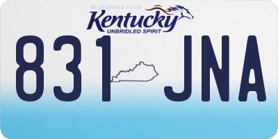 KY license plate 831JNA