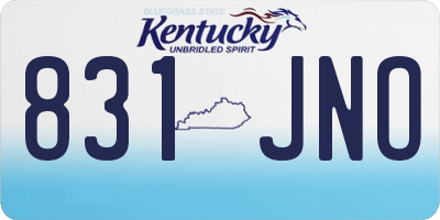 KY license plate 831JNO