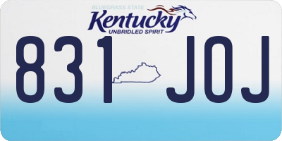 KY license plate 831JOJ