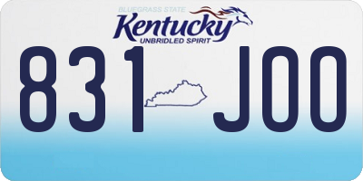 KY license plate 831JOO