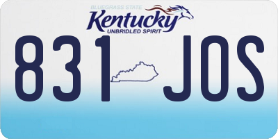 KY license plate 831JOS