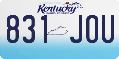 KY license plate 831JOU