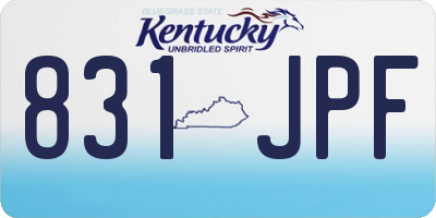 KY license plate 831JPF