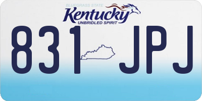KY license plate 831JPJ