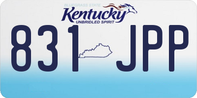 KY license plate 831JPP