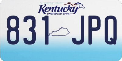 KY license plate 831JPQ