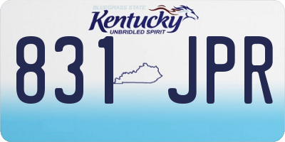 KY license plate 831JPR
