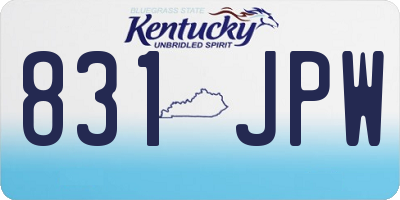 KY license plate 831JPW