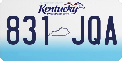 KY license plate 831JQA