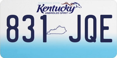 KY license plate 831JQE