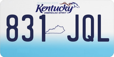 KY license plate 831JQL