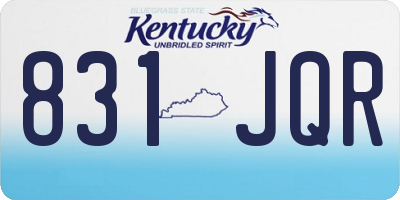 KY license plate 831JQR