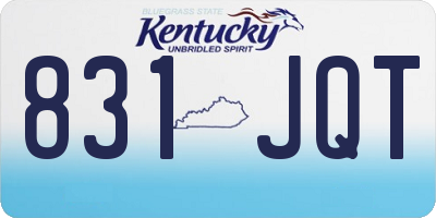 KY license plate 831JQT