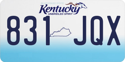 KY license plate 831JQX