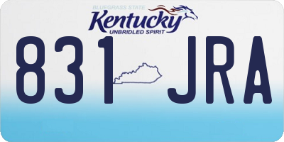 KY license plate 831JRA
