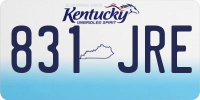 KY license plate 831JRE