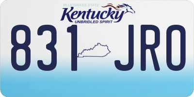 KY license plate 831JRO
