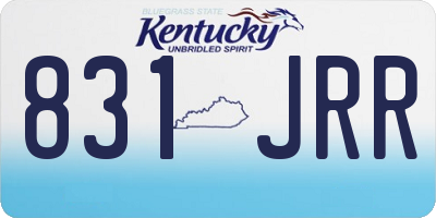 KY license plate 831JRR