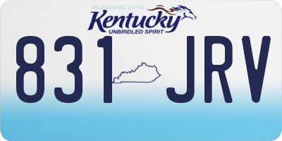 KY license plate 831JRV