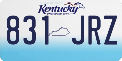 KY license plate 831JRZ