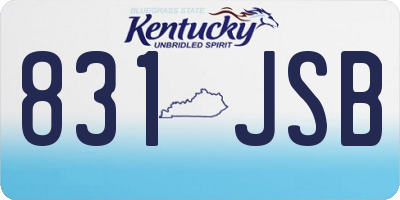 KY license plate 831JSB