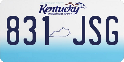 KY license plate 831JSG